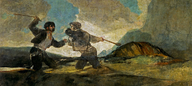 Duelo a garrotazos. Francisco de Goya. 193 años después.